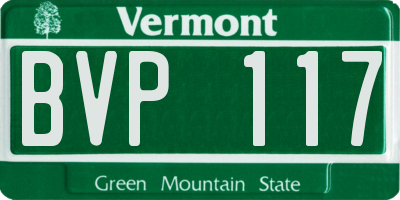 VT license plate BVP117