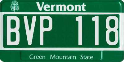 VT license plate BVP118