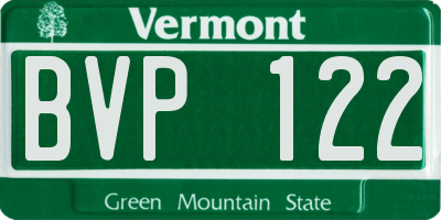 VT license plate BVP122