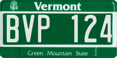 VT license plate BVP124