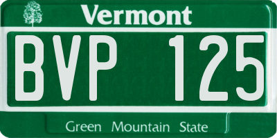 VT license plate BVP125