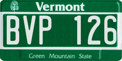 VT license plate BVP126