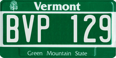VT license plate BVP129
