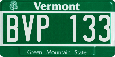 VT license plate BVP133