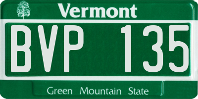 VT license plate BVP135