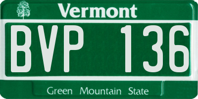 VT license plate BVP136