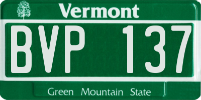 VT license plate BVP137