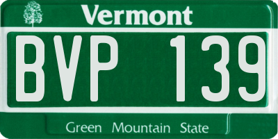 VT license plate BVP139