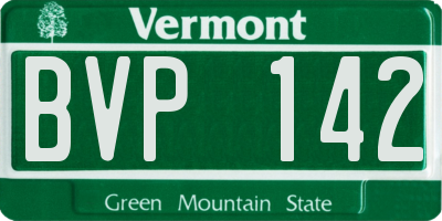VT license plate BVP142