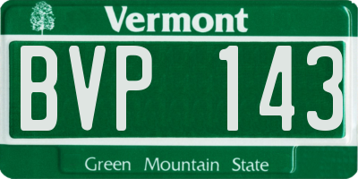 VT license plate BVP143
