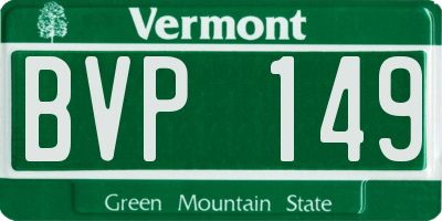 VT license plate BVP149