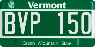 VT license plate BVP150
