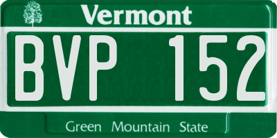 VT license plate BVP152