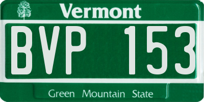 VT license plate BVP153