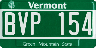 VT license plate BVP154