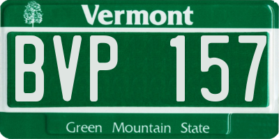 VT license plate BVP157
