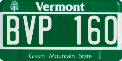 VT license plate BVP160