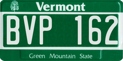 VT license plate BVP162