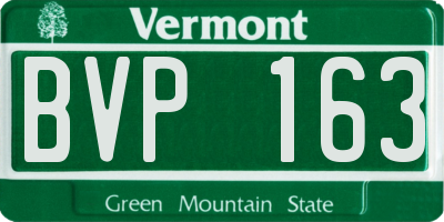 VT license plate BVP163
