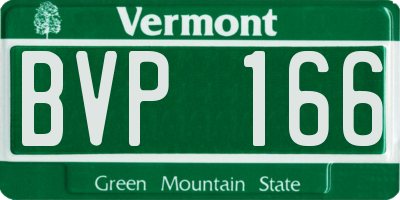 VT license plate BVP166