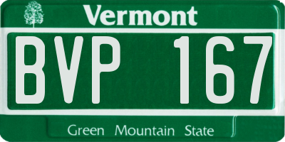 VT license plate BVP167