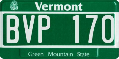 VT license plate BVP170