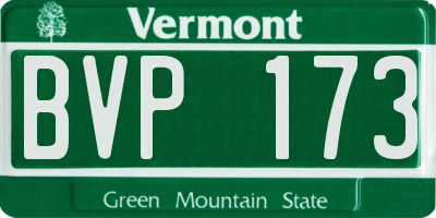 VT license plate BVP173