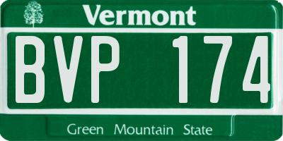 VT license plate BVP174