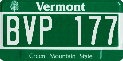 VT license plate BVP177