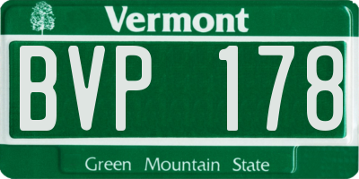 VT license plate BVP178