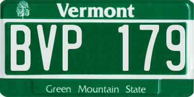 VT license plate BVP179
