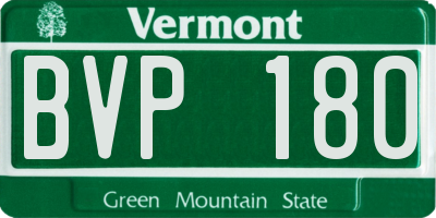 VT license plate BVP180