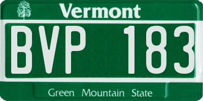 VT license plate BVP183
