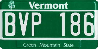 VT license plate BVP186