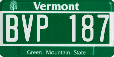 VT license plate BVP187