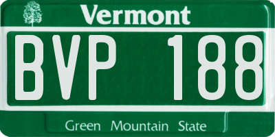 VT license plate BVP188