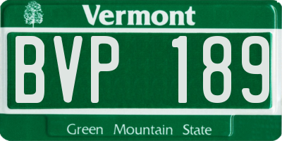 VT license plate BVP189