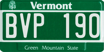 VT license plate BVP190