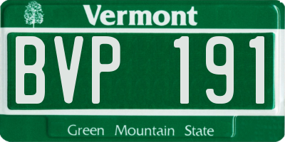 VT license plate BVP191