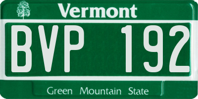 VT license plate BVP192