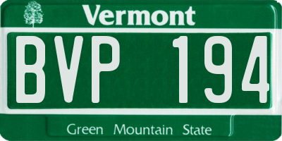 VT license plate BVP194
