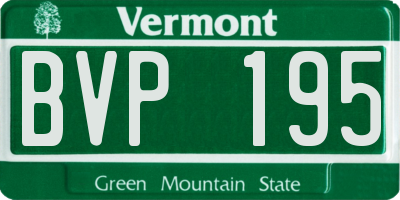 VT license plate BVP195