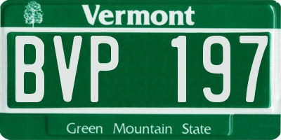 VT license plate BVP197