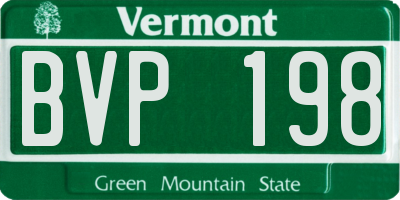 VT license plate BVP198