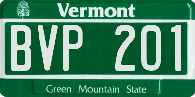 VT license plate BVP201