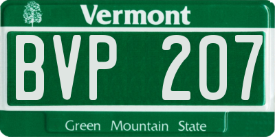 VT license plate BVP207