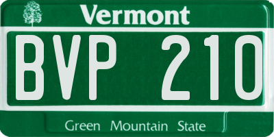 VT license plate BVP210