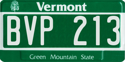 VT license plate BVP213