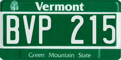 VT license plate BVP215