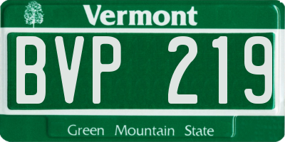 VT license plate BVP219
